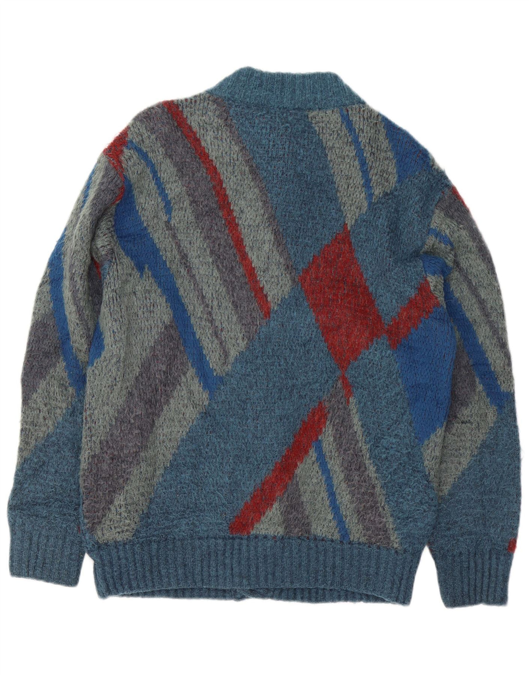 Suéter cardigã masculino Maglificio IT 48 acrílico geométrico azul médio