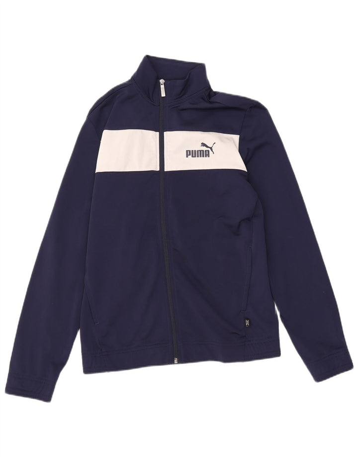 Jaqueta Puma Meninos Treino Top 15-16 Anos Azul Marinho Colorblock Poliéster