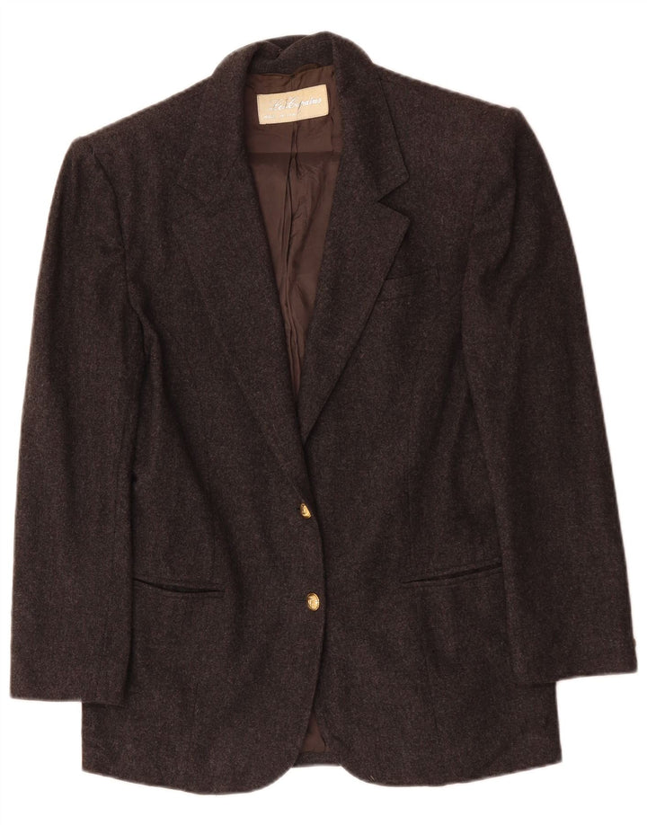 Jaqueta blazer feminina de 2 botões LES COPAINS Reino Unido 14 cinza médio