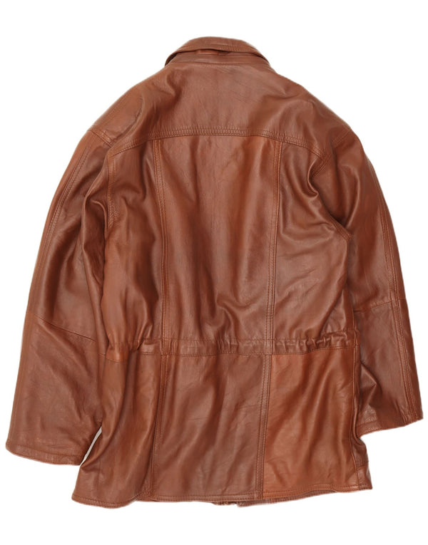 Jaqueta de couro masculina Lavorazione Artigiana UK 44 2XL couro marrom