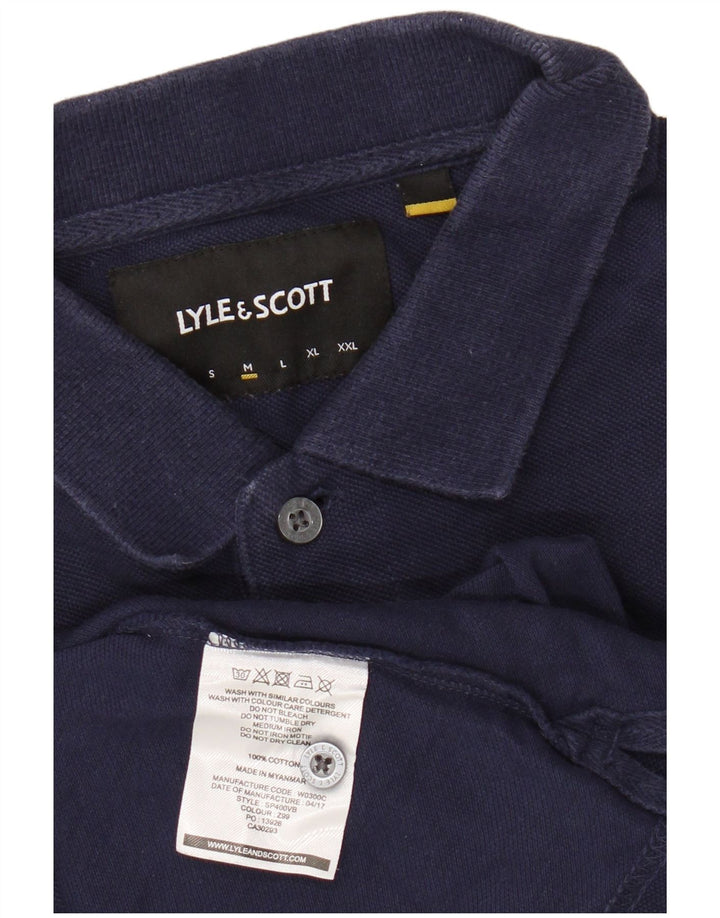 Camisa polo masculina LYLE & SCOTT de algodão azul marinho médio