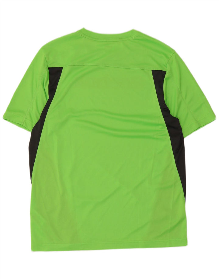 Camiseta gráfica masculina Reebok Top médio verde colorblock poliéster