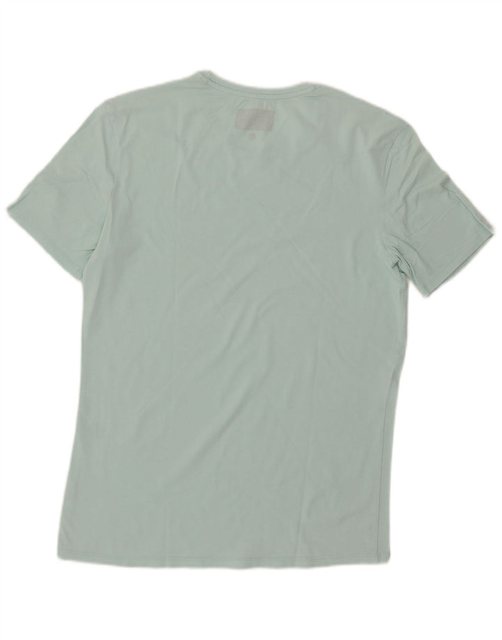 Guess Camiseta masculina extra slim com estampa gráfica grande azul