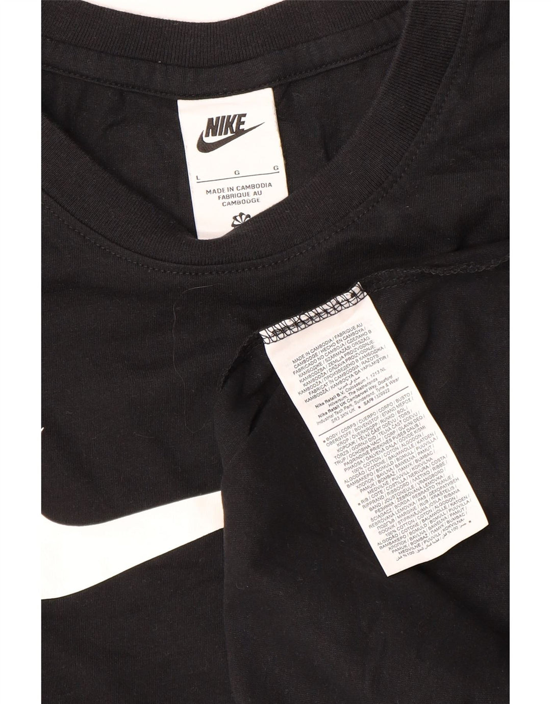Camiseta gráfica masculina Nike grande algodão preto