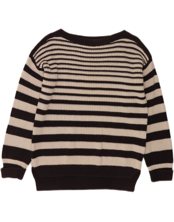 Suéter feminino Marks & Spencer com gola canoa Reino Unido 14 médio azul marinho