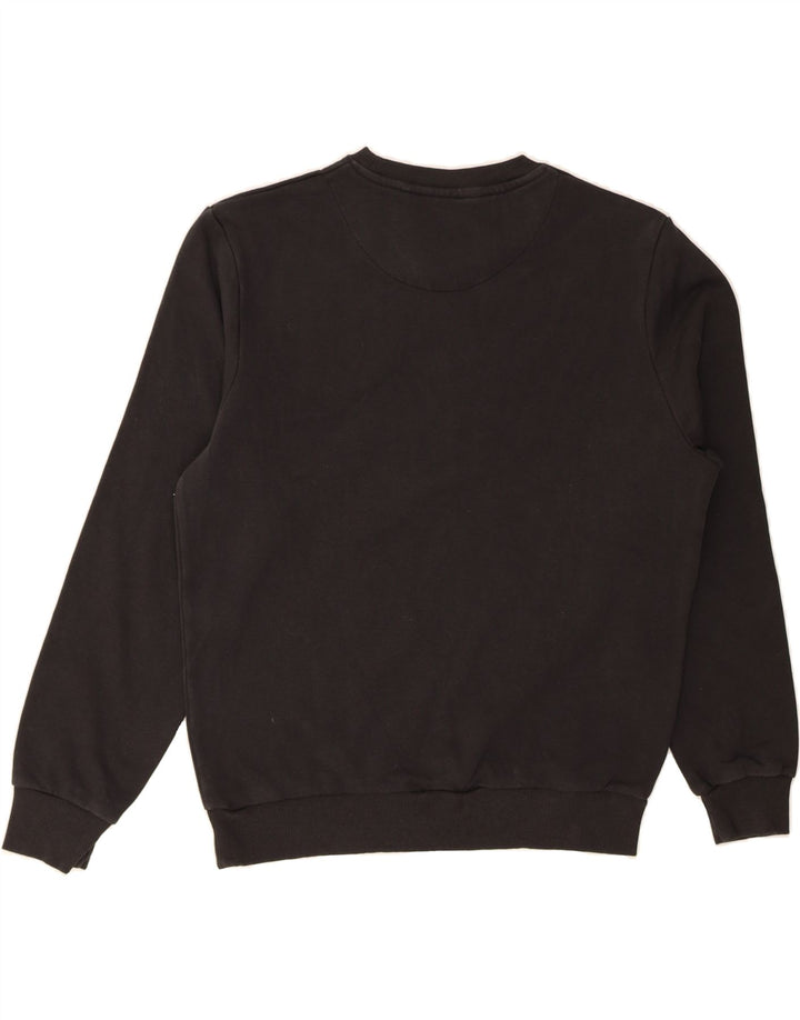 DONNAY Womens Graphic Sweatshirt Jumper UK 14 Medium Black Cotton Vintage Donnay and Second-Hand Donnay from Messina Hembry 