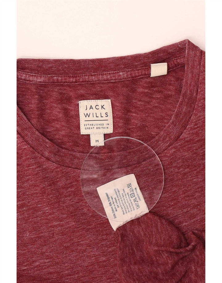 Camiseta masculina Jack Wills Top médio algodão manchado Borgonha