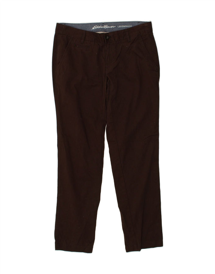 EDDIE BAUER Womens Slim Chino Trousers US 10 Large W34 L31 Brown Cotton | Vintage Eddie Bauer | Thrift | Second-Hand Eddie Bauer | Used Clothing | Messina Hembry 