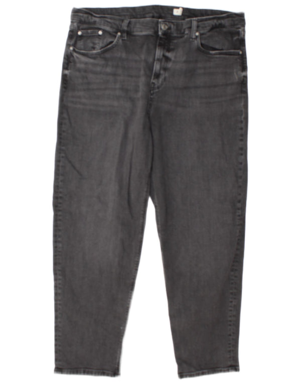 Calça jeans feminina Marks & Spencer Tapered UK 20 2XL W38 L29 algodão cinza