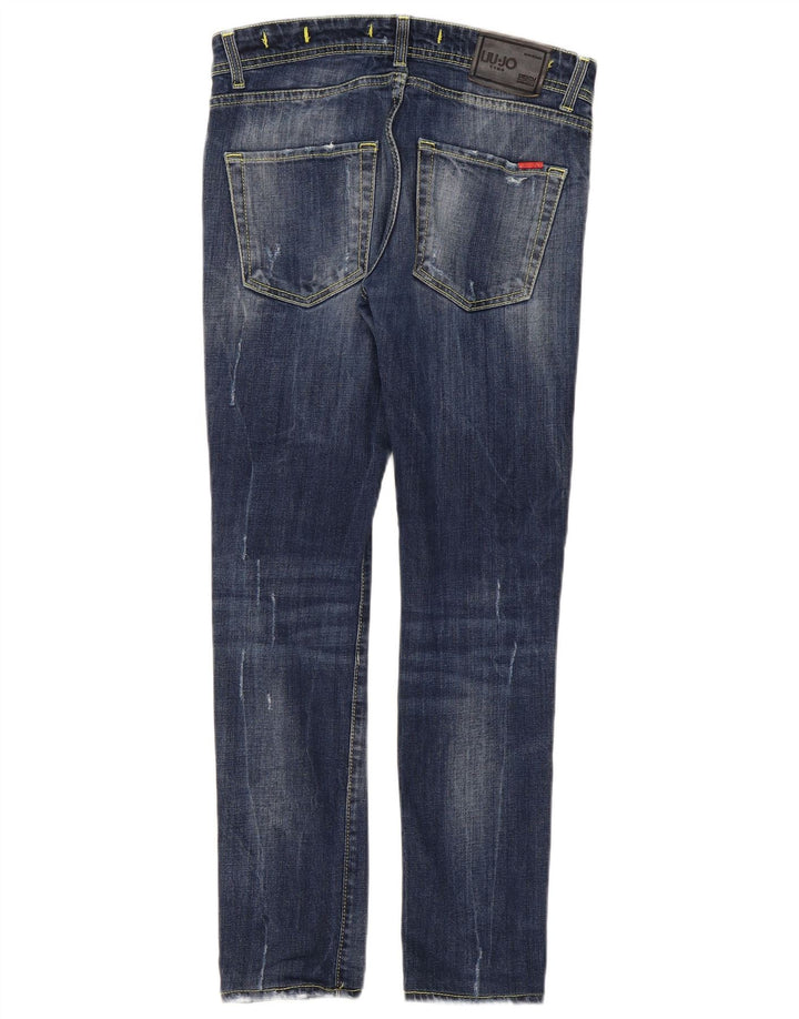 Liu Jo Jeans Slim Masculino Distressed W32 L29 Azul Marinho