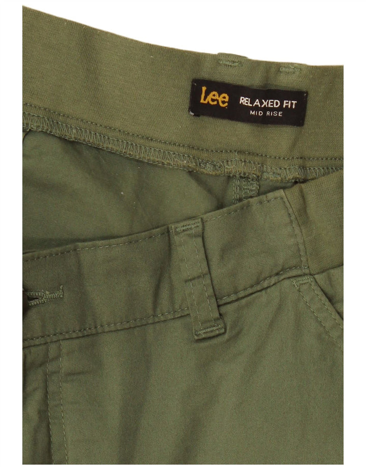 Shorts cargo feminino Lee de cintura média e ajuste relaxado W32 grande cáqui