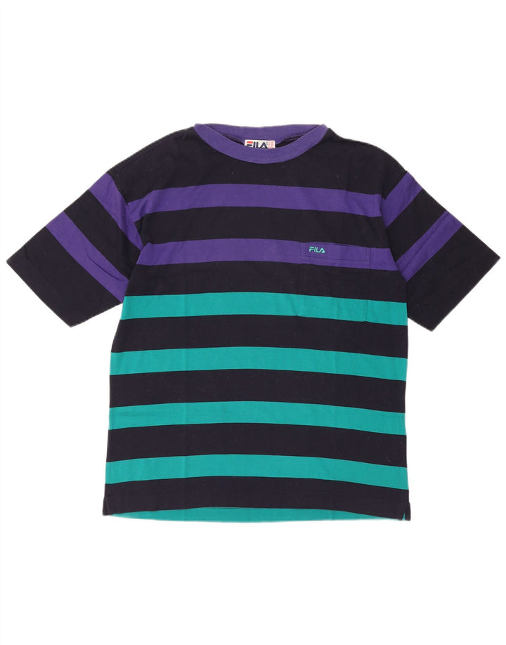 FILA Mens T-Shirt Top IT 48 Medium Multicoloured Striped