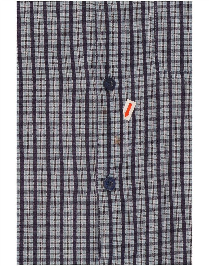 Camisa masculina de manga curta Mountain Warehouse xadrez azul grande