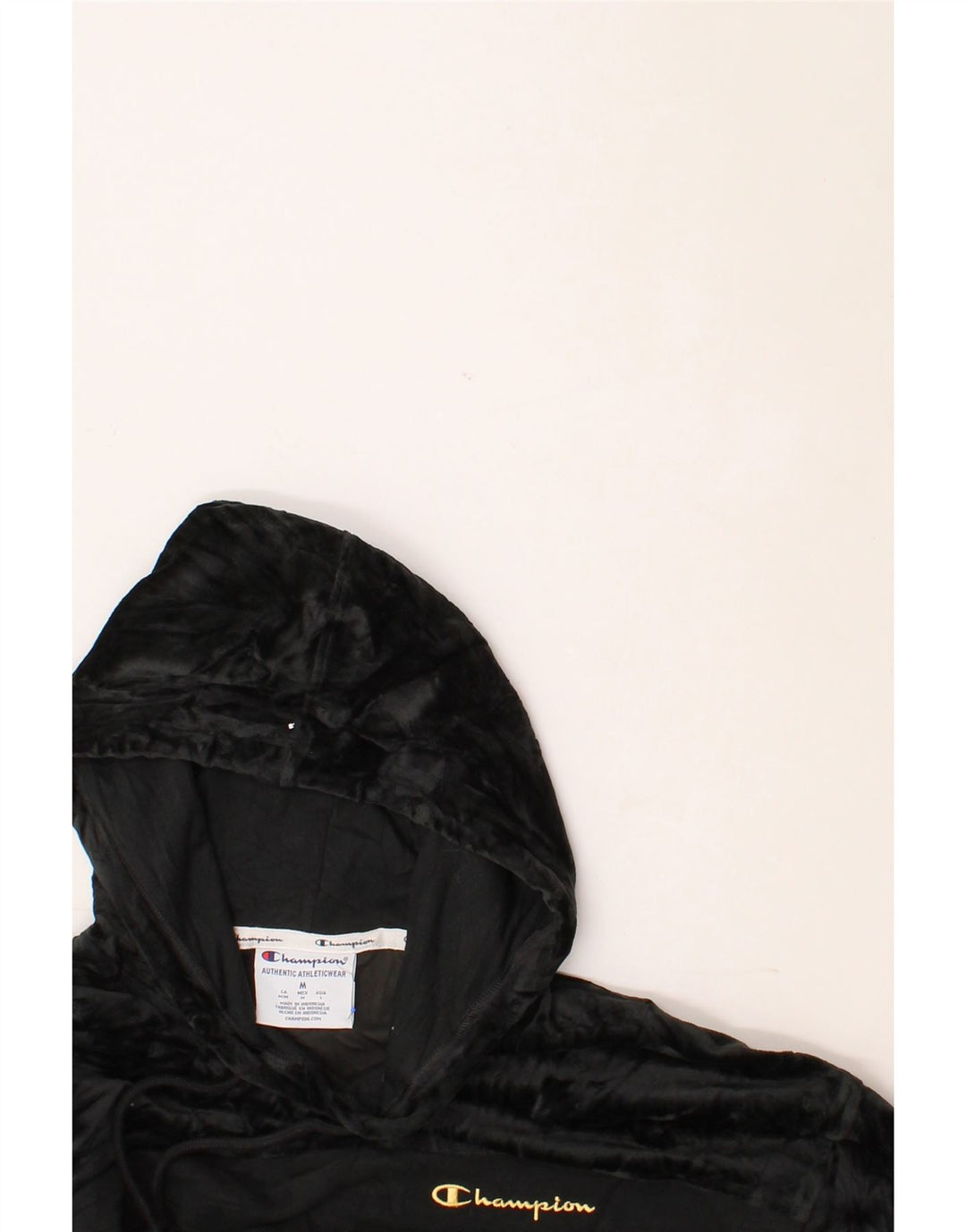 CHAMPION Womens Hoodie Jumper UK 14 Medium Black Cotton Vintage Champion and Second-Hand Champion from Messina Hembry 