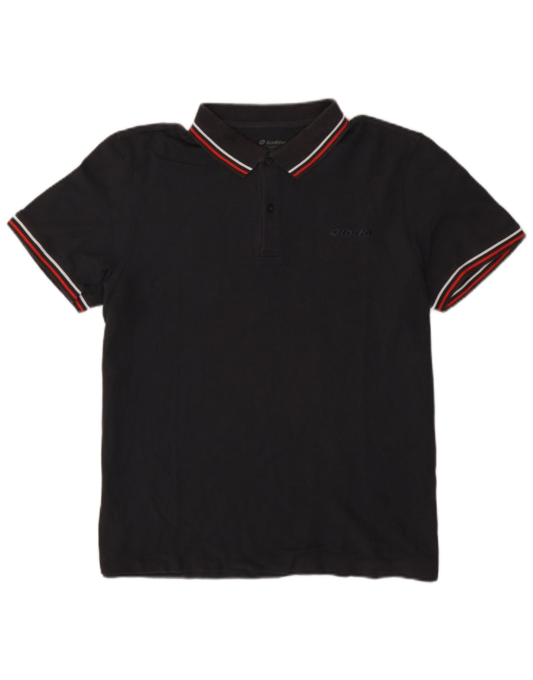 Camisa polo masculina Lotto XL preta listrada