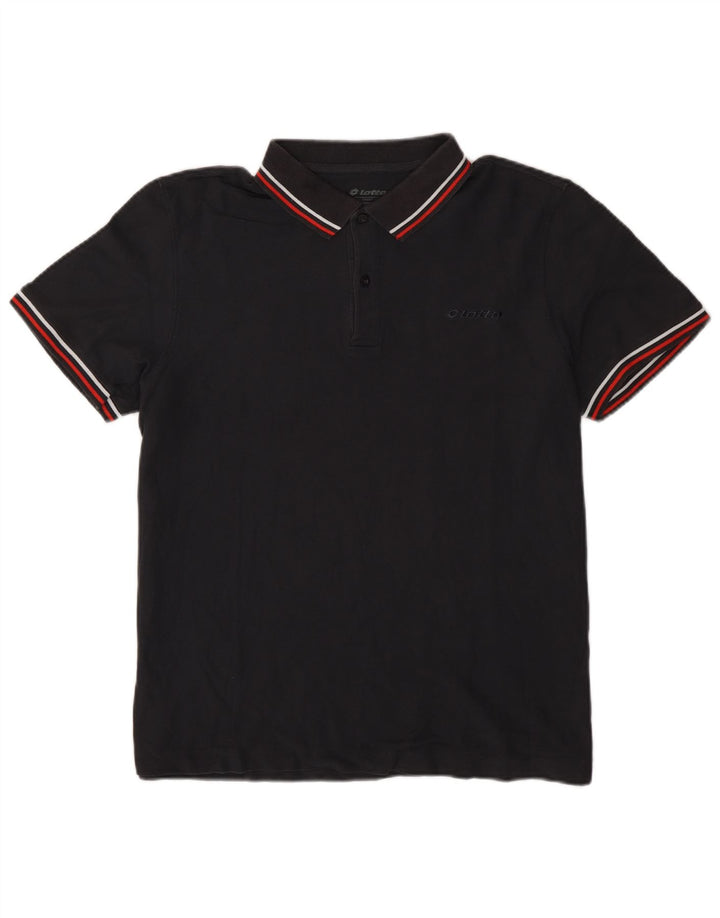 Camisa polo masculina Lotto XL preta listrada