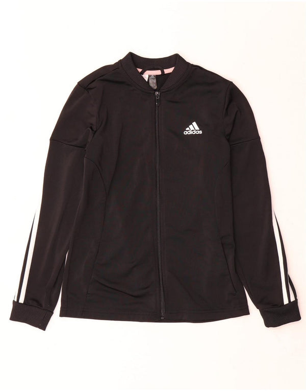 Casaco de treino Adidas para meninas 11-12 anos preto poliéster
