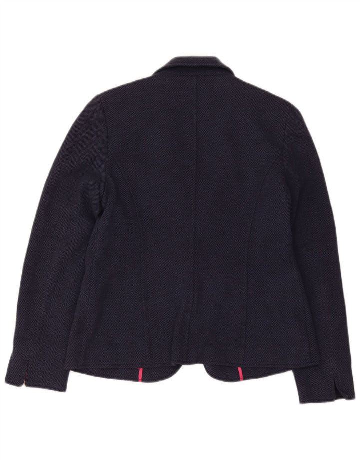 Jaqueta blazer feminina Joules com 1 botão Reino Unido 14 grande espinha de peixe azul marinho