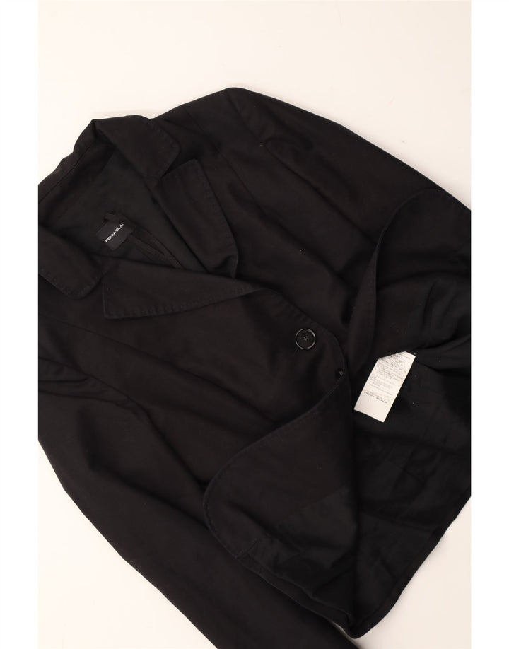 Jaqueta blazer feminina de 2 botões PENNY BLACK UK 6 XS algodão preto
