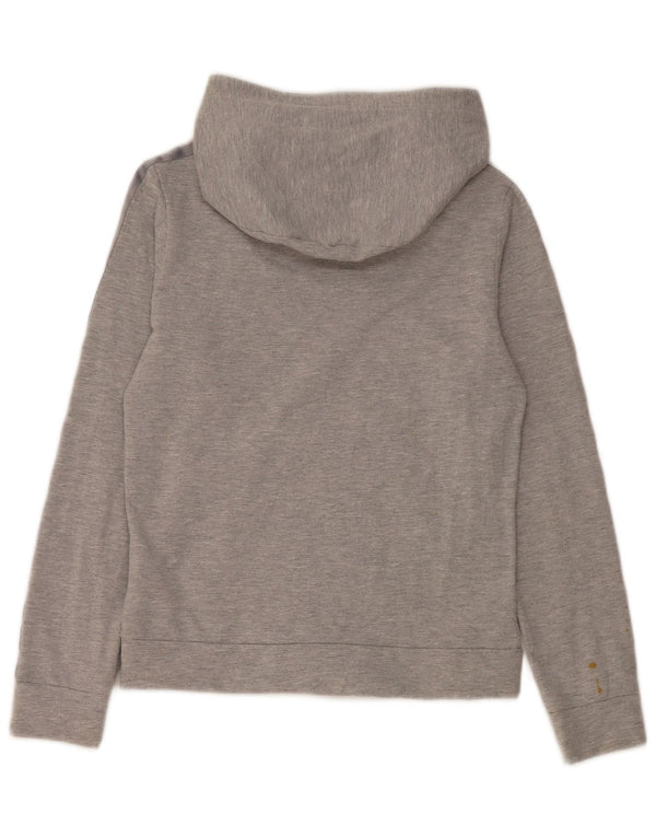 Adidas Womens Hoodie Jumper UK 12 Médio Cinza Algodão
