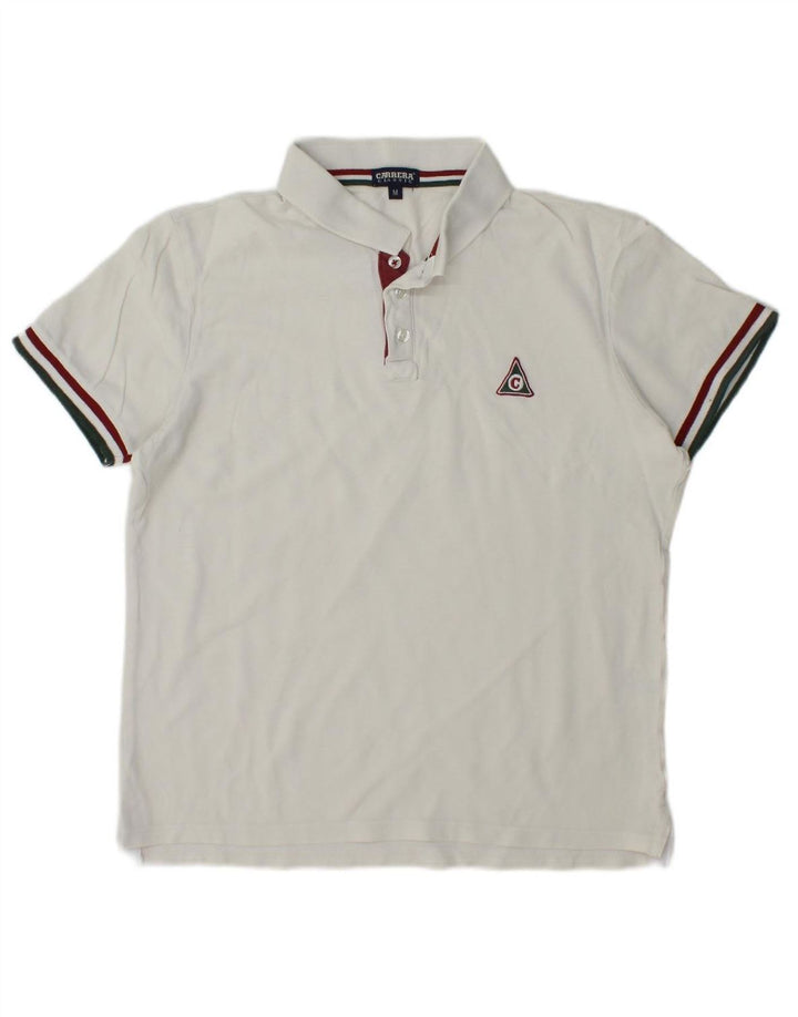 Camisa polo masculina CARRERA Classic Fit médio algodão branco