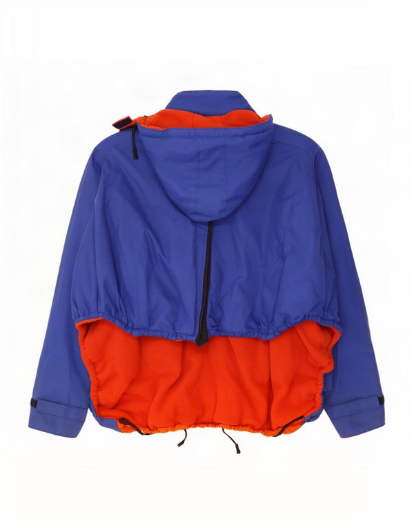Jaqueta de esqui vintage masculina com capuz Anorak tamanho único azul