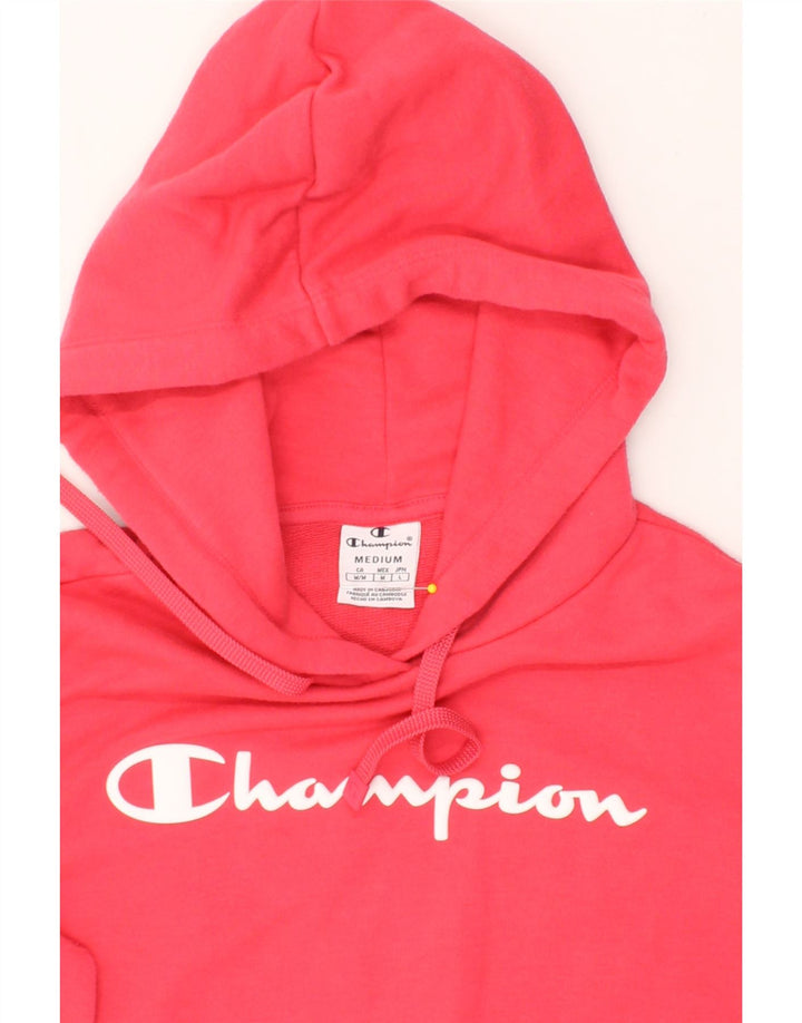 CHAMPION Womens Graphic Hoodie Jumper UK 14 Medium Pink Vintage Champion and Second-Hand Champion from Messina Hembry 