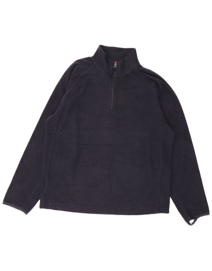 Suéter masculino Gap de lã com zíper e gola XL azul marinho