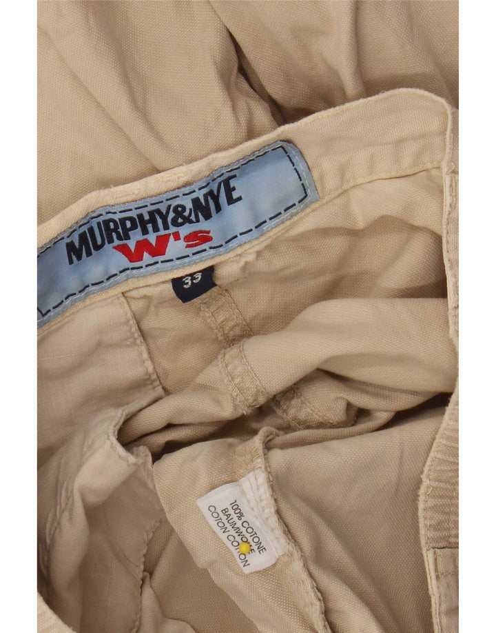 Shorts cargo feminino Murphy & Nye W33 grande algodão bege