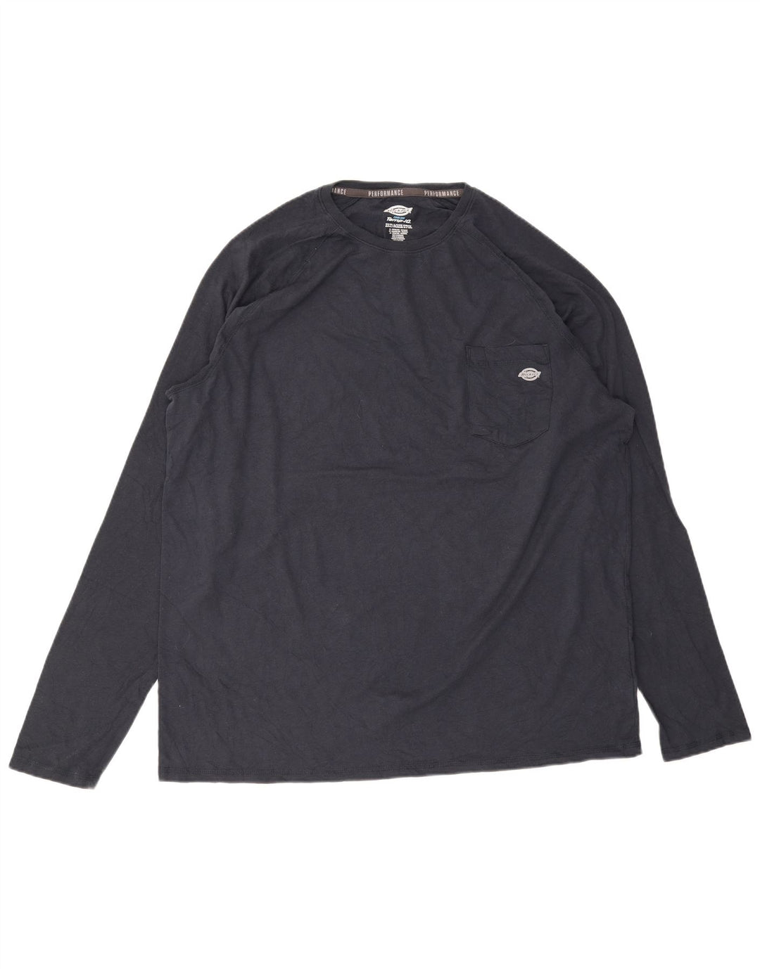 Top masculino DICKIES de manga comprida 2XL algodão azul marinho