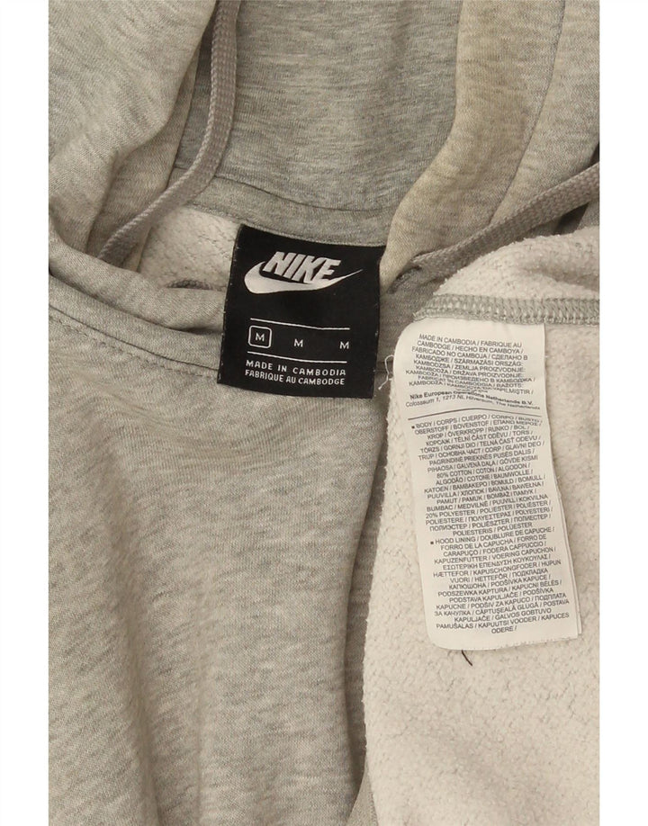 Moletom com capuz masculino Nike médio cinza manchado de algodão