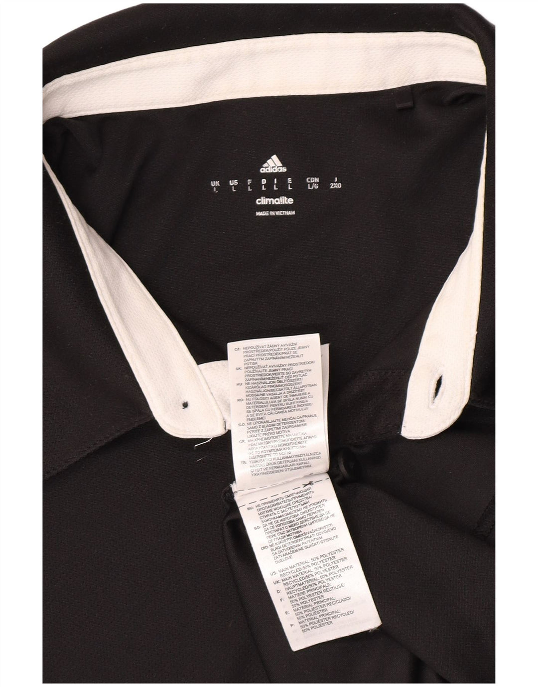 Camisa polo masculina Adidas Climalite grande poliéster preto