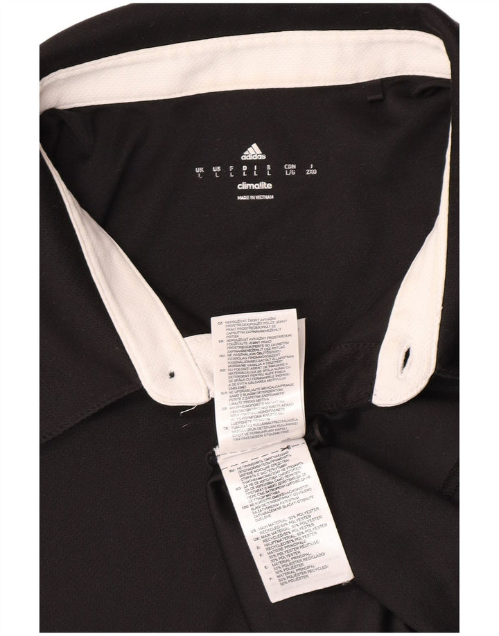 Camisa polo masculina Adidas Climalite grande poliéster preto