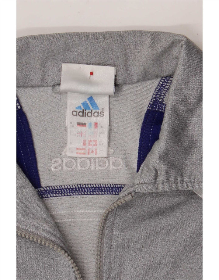 Jaqueta Adidas Meninos Treino Top 13-14 Anos Cinza Colorblock Poliéster