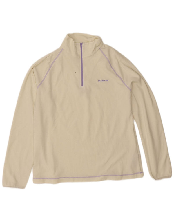 Suéter de lã feminino Lotto com zíper e gola UK 20 2XL poliéster amarelo