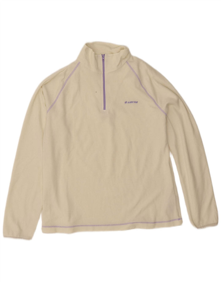 Suéter de lã feminino Lotto com zíper e gola UK 20 2XL poliéster amarelo