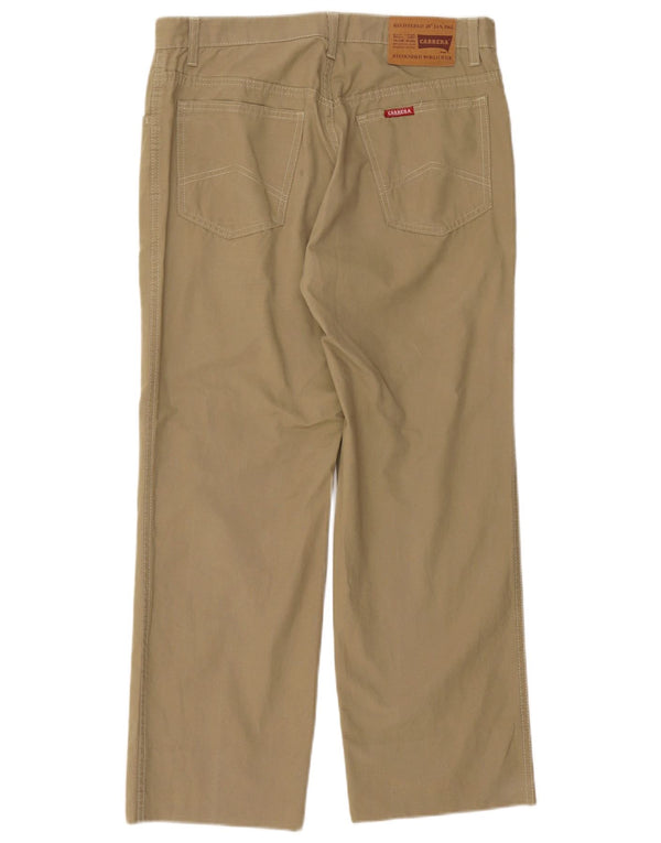 Carrera Calça masculina reta casual IT 50 grande W34 L28 algodão cáqui