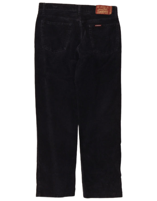 Calça masculina de veludo cotelê Carrera W34 L28 azul marinho algodão
