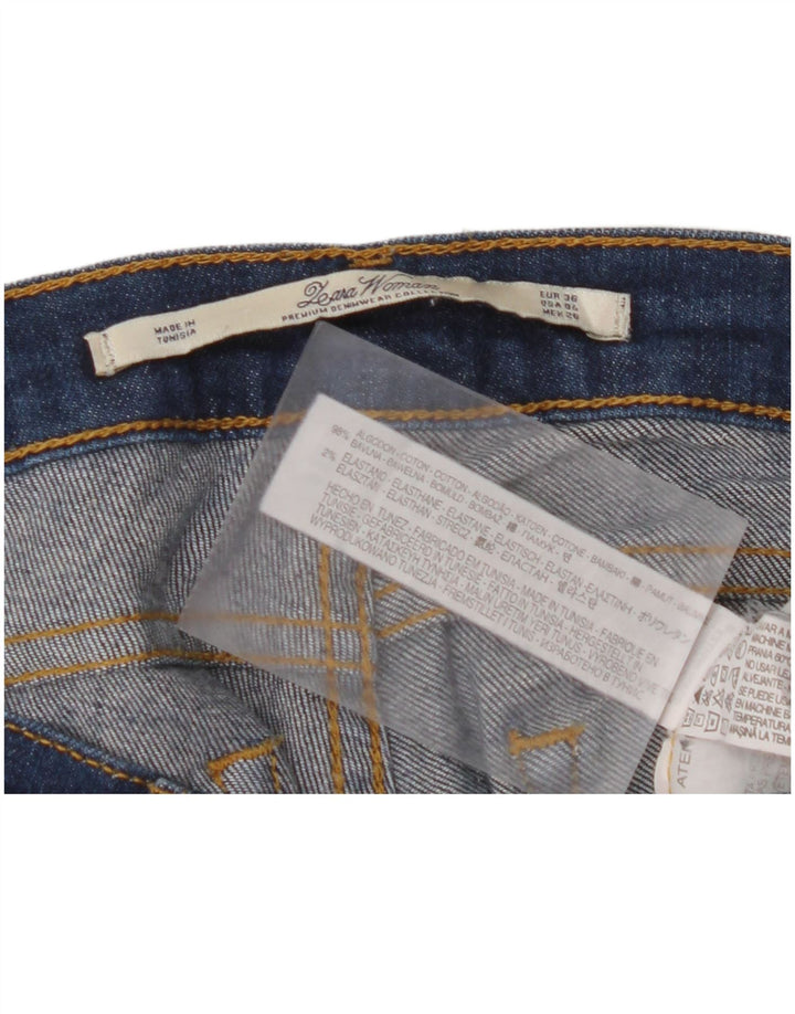 ZARA Jeans Slim Feminino EU 36 XS W26 L29 Azul Algodão