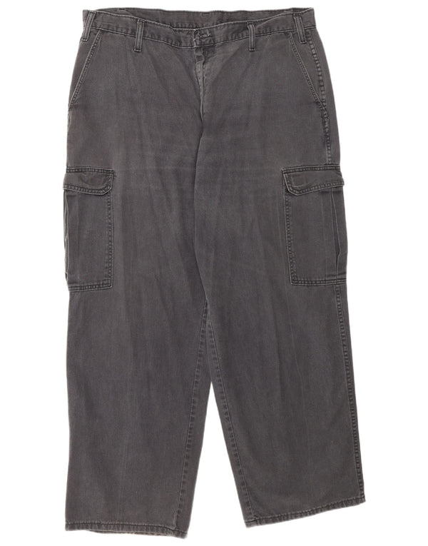 Calças Dickies Mens Straight Cargo W40 L30 Cinza Poliéster