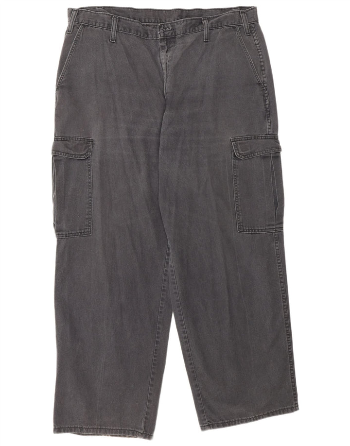Calças Dickies Mens Straight Cargo W40 L30 Cinza Poliéster