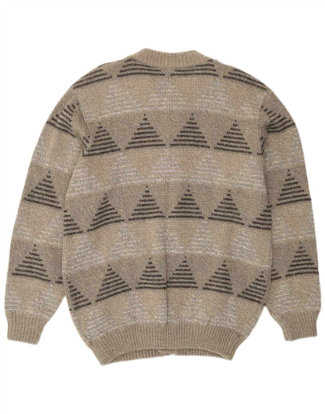 Suéter cardigã masculino Rinaldi grande lã geométrica cinza