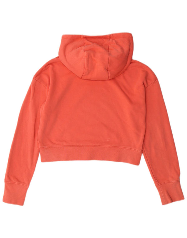 NIKE Girls Crop Graphic Hoodie Jumper 12-13 anos grande algodão rosa