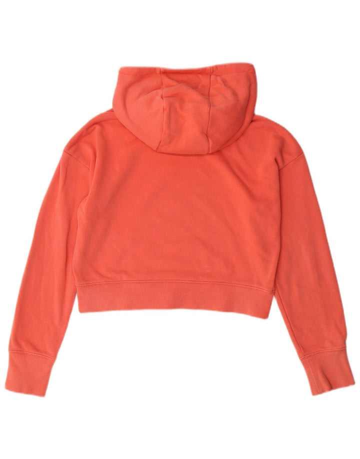 NIKE Girls Crop Graphic Hoodie Jumper 12-13 anos grande algodão rosa