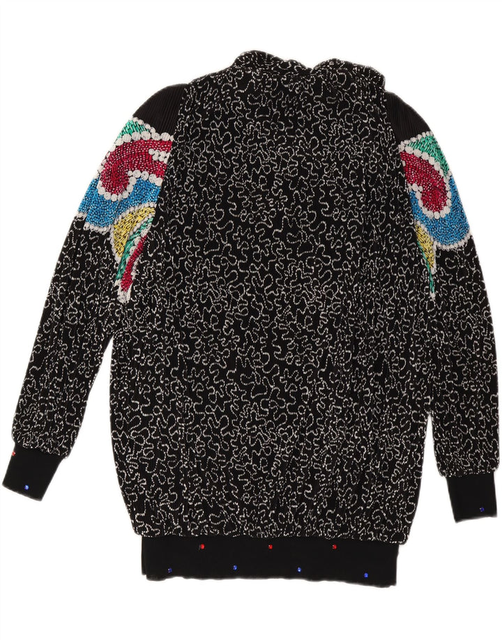 VIRGINIE Suéter feminino grande com decote em V Reino Unido 18 XL preto