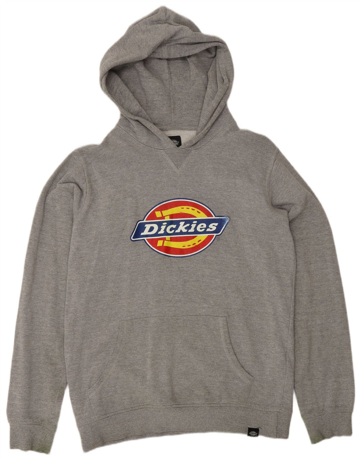 Suéter masculino com capuz gráfico DICKIES algodão cinza médio