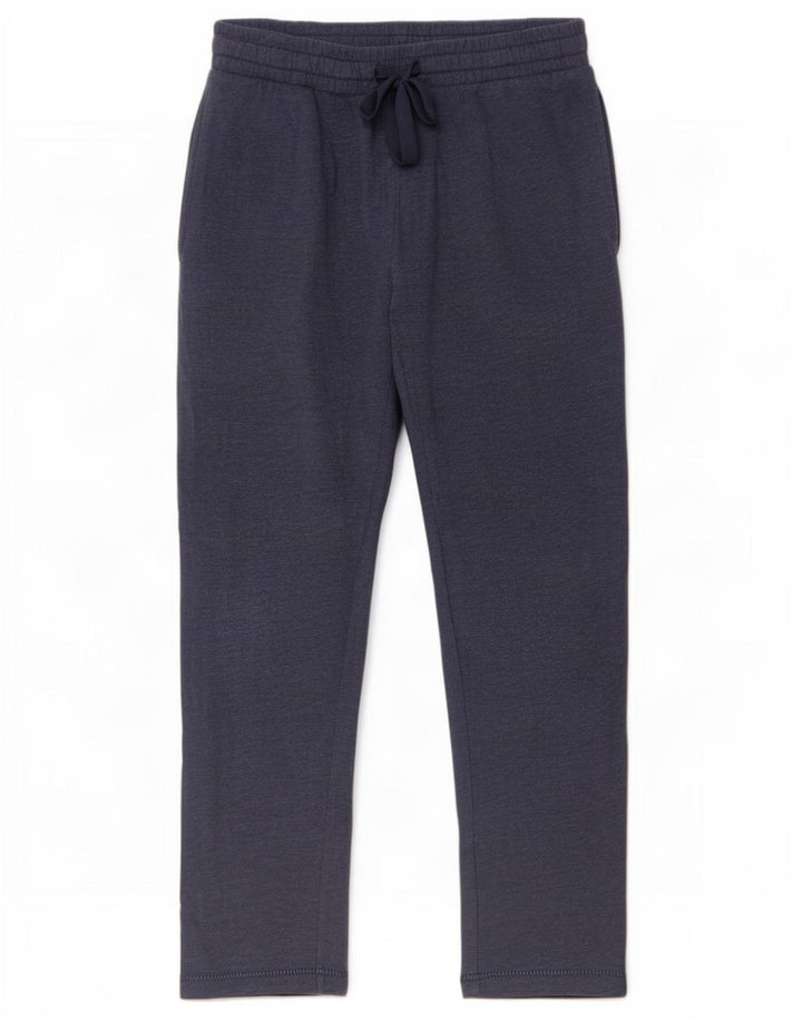 Calça de treino masculina Marks & Spencer pequena azul marinho algodão
