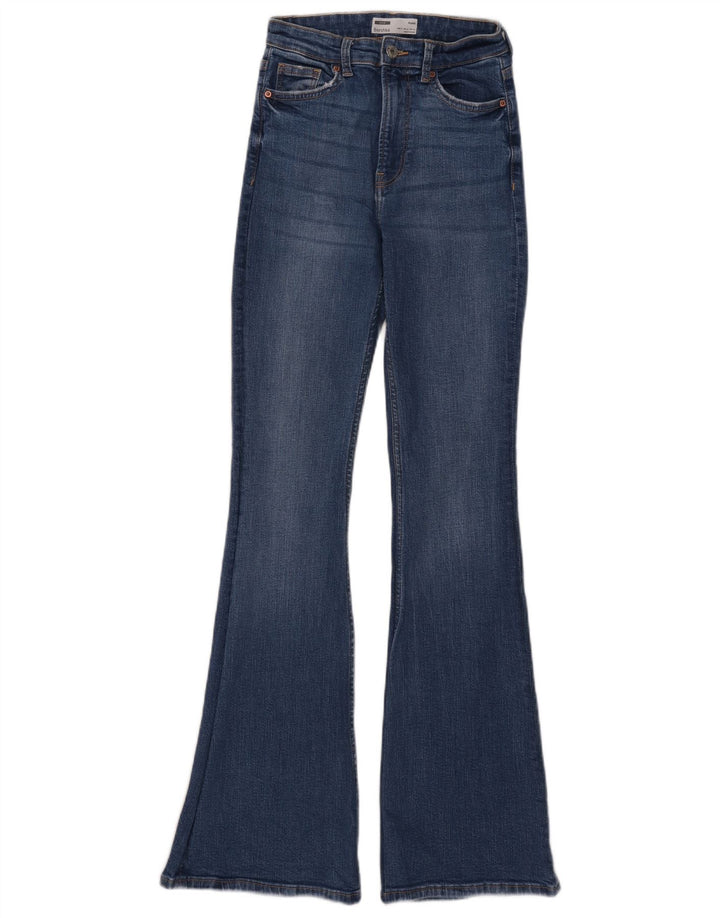 Bershka Calça Jeans Feminina Flared EU 34 XS W24 L32 Azul