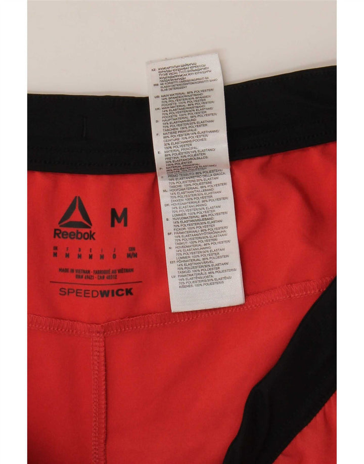 Reebok Mens Speedwick Sport Shorts Médio Vermelho Colorblock Poliéster