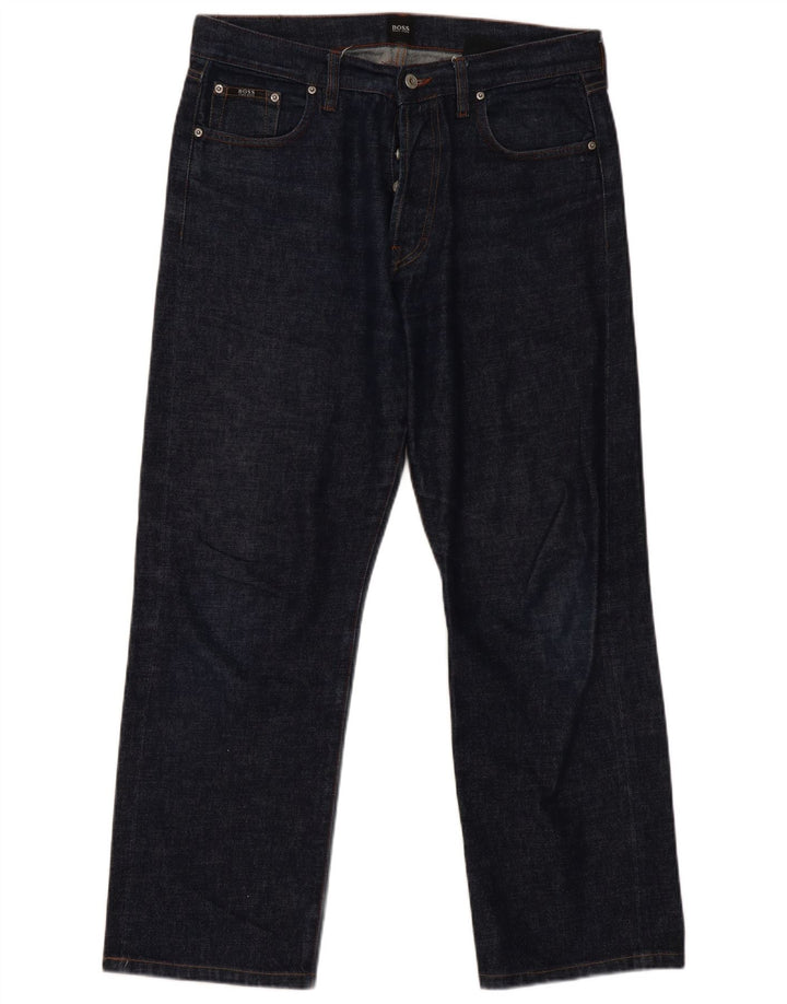 Hugo Boss Jeans retos femininos W36 L30 algodão azul marinho